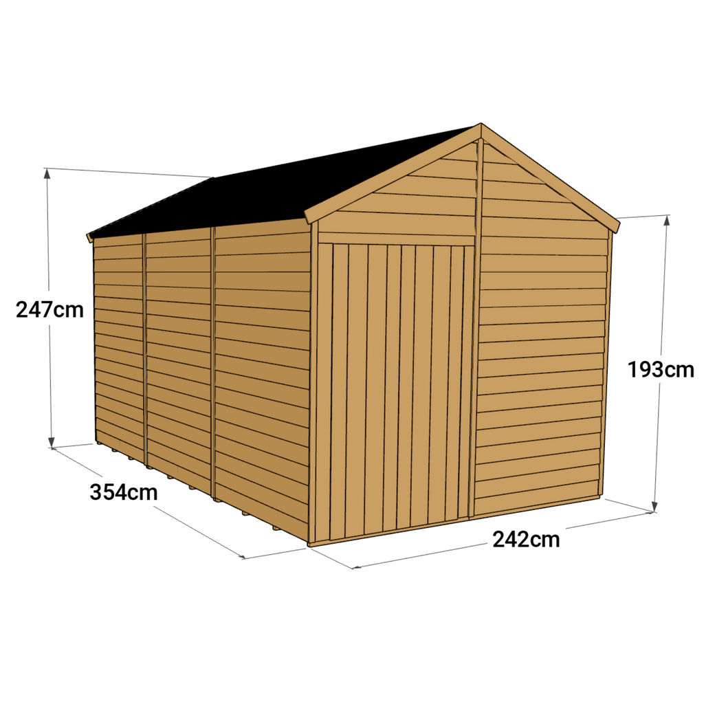 12x8 Windowless Apex Shed - Customizable & Durable - anydaydirect