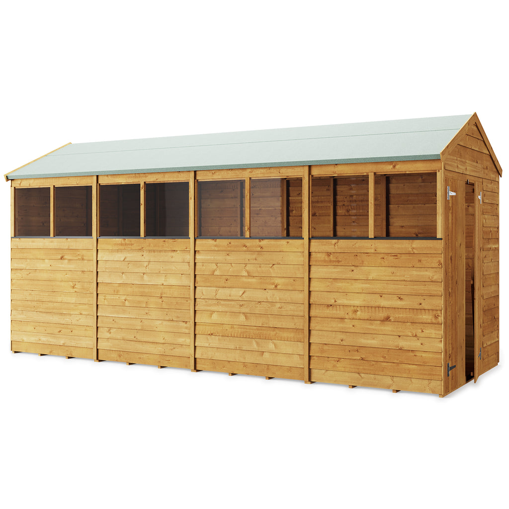 Customizable 16x6 Wooden Apex Garden Shed with Windows - anydaydirect