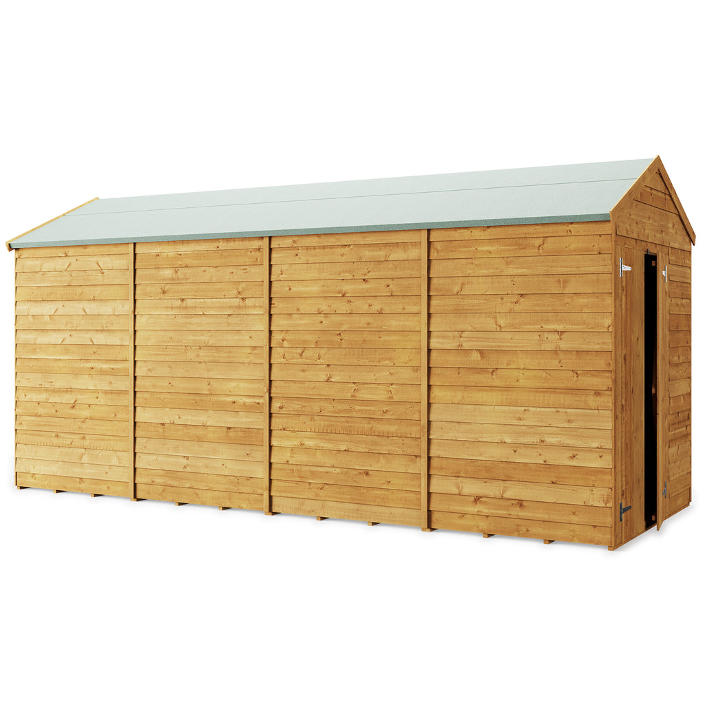 Customizable 16x6 Overlap Apex Shed - Windowless, Pressure Treated - anydaydirect