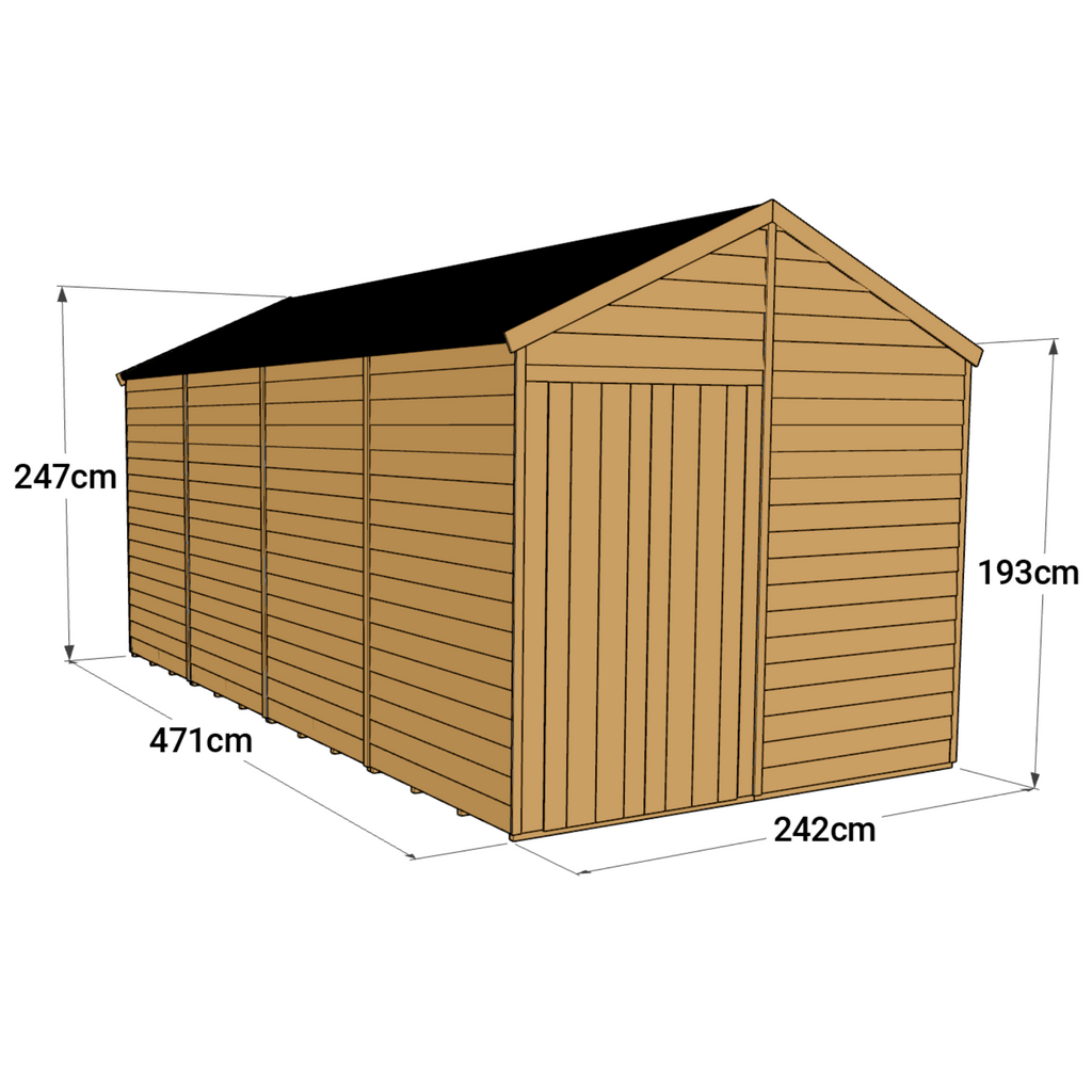 Customizable 16x8 Windowless Apex Shed, Durable & Spacious - anydaydirect