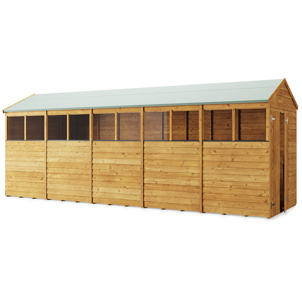 Customizable 20x6 Apex Overlap Shed - Durable & Windowed - anydaydirect