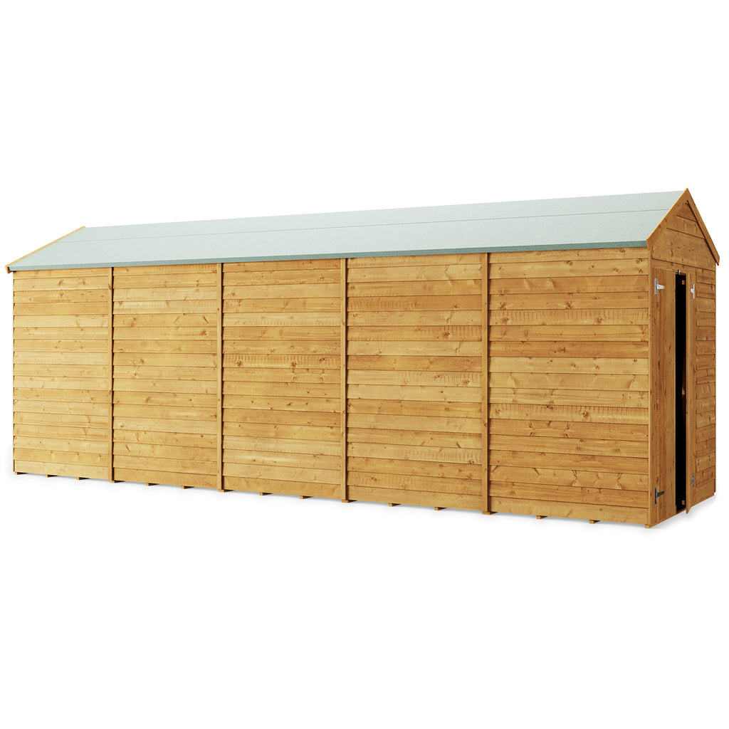 20x6 Store More Overlap Apex Wooden Shed - Windowless & Durable - anydaydirect