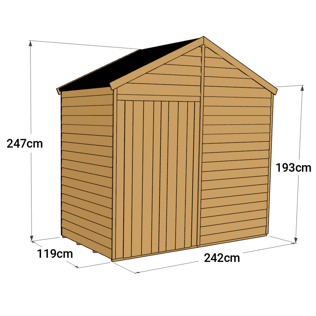 Customizable Overlap Apex Shed 4x8 – Durable & Windowless - anydaydirect