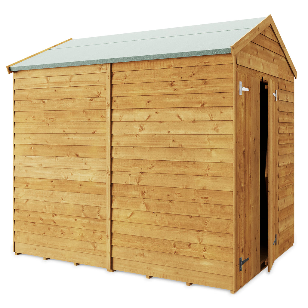 Store More 8x6 Overlap Apex Wooden Garden Shed, Windowless - anydaydirect