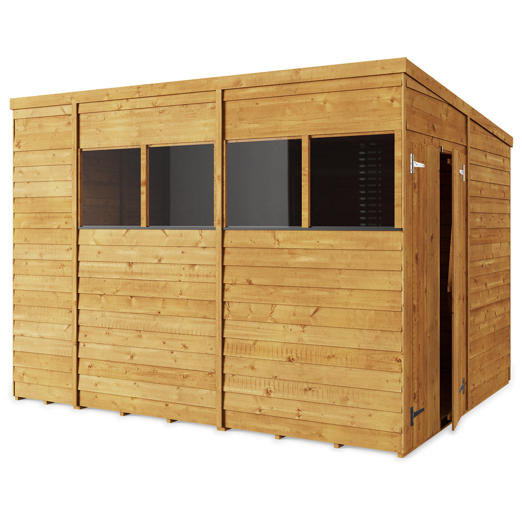 Customizable 10x8 Overlap Pent Shed with Windows - Durable & Spacious - anydaydirect