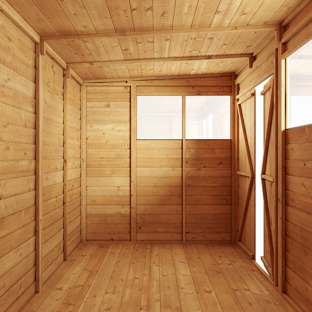 12x6 Customizable Wooden Pent Shed with Windows - Store More - anydaydirect