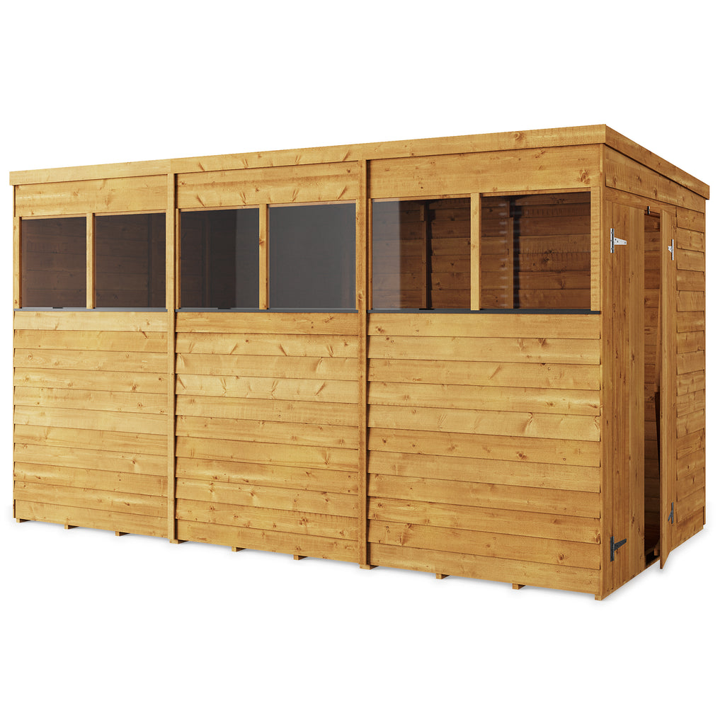 12x6 Customizable Wooden Pent Shed with Windows - Store More - anydaydirect