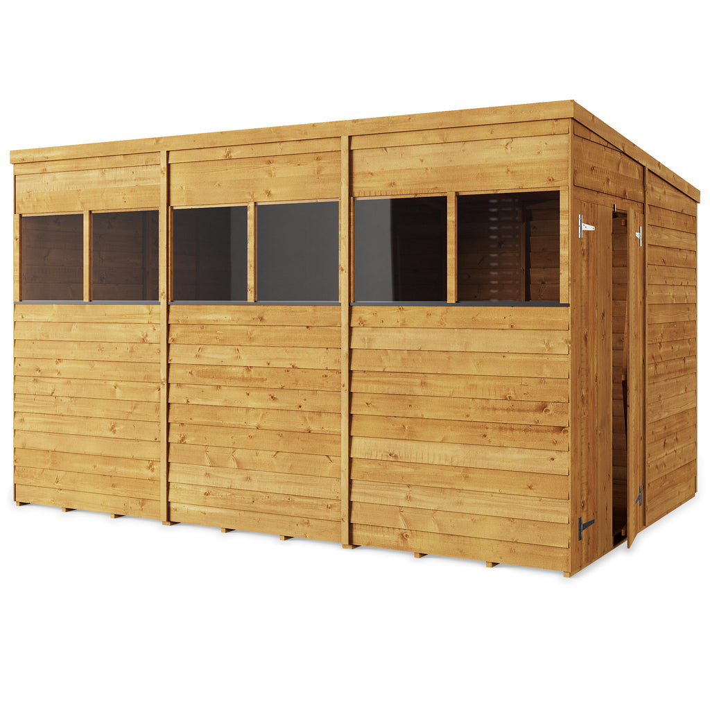 12x8 Customizable Pent Shed with Windows | Store More - anydaydirect