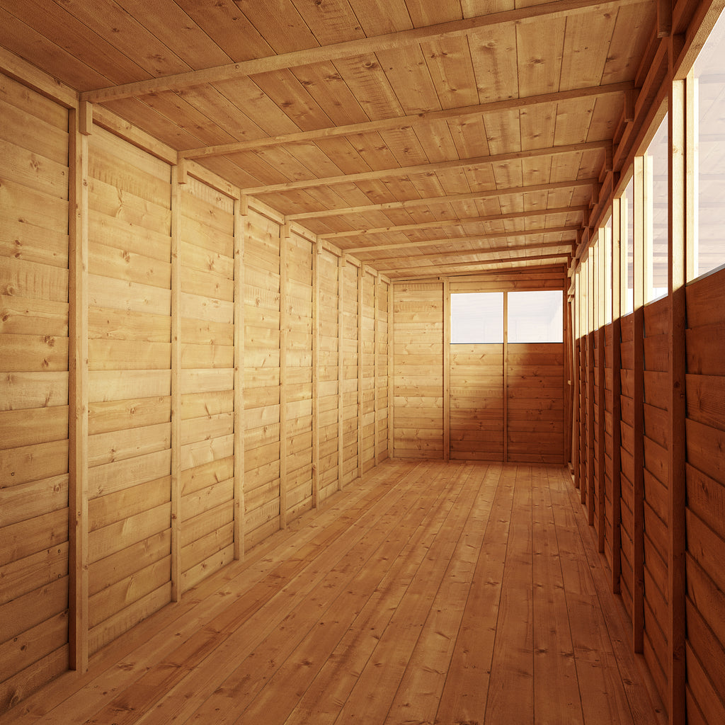 Customizable 16x6 Pent Shed with Windows - Pressure Treated - anydaydirect