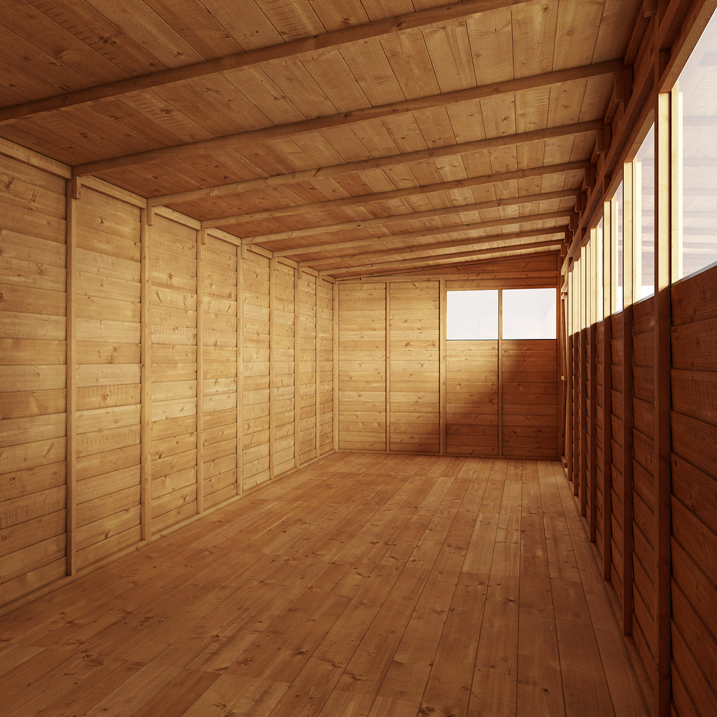 Customizable 16x8 Pent Shed with Windows - Pressure Treated - anydaydirect