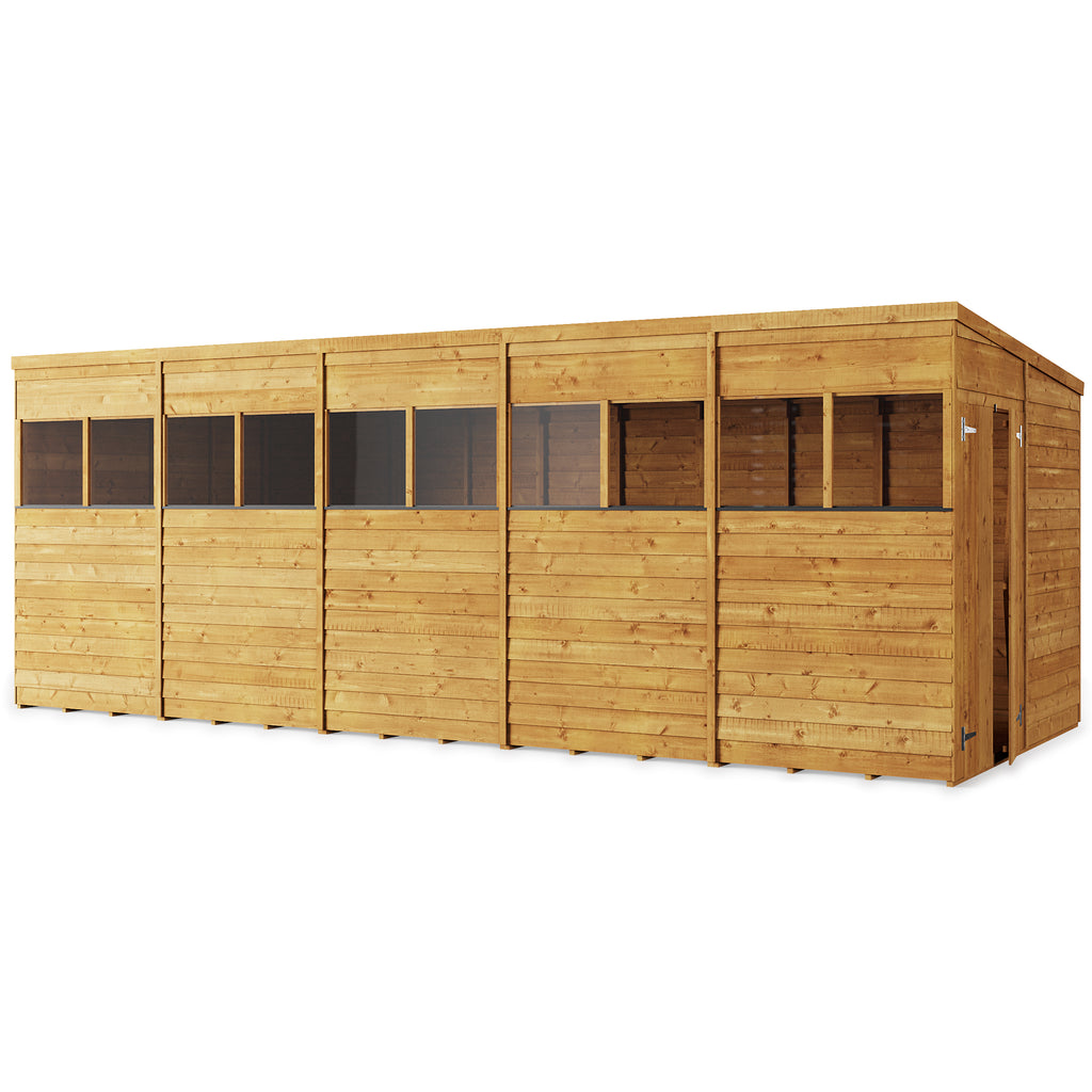 20x8 Customizable Garden Shed - Overlap Pent Design - anydaydirect