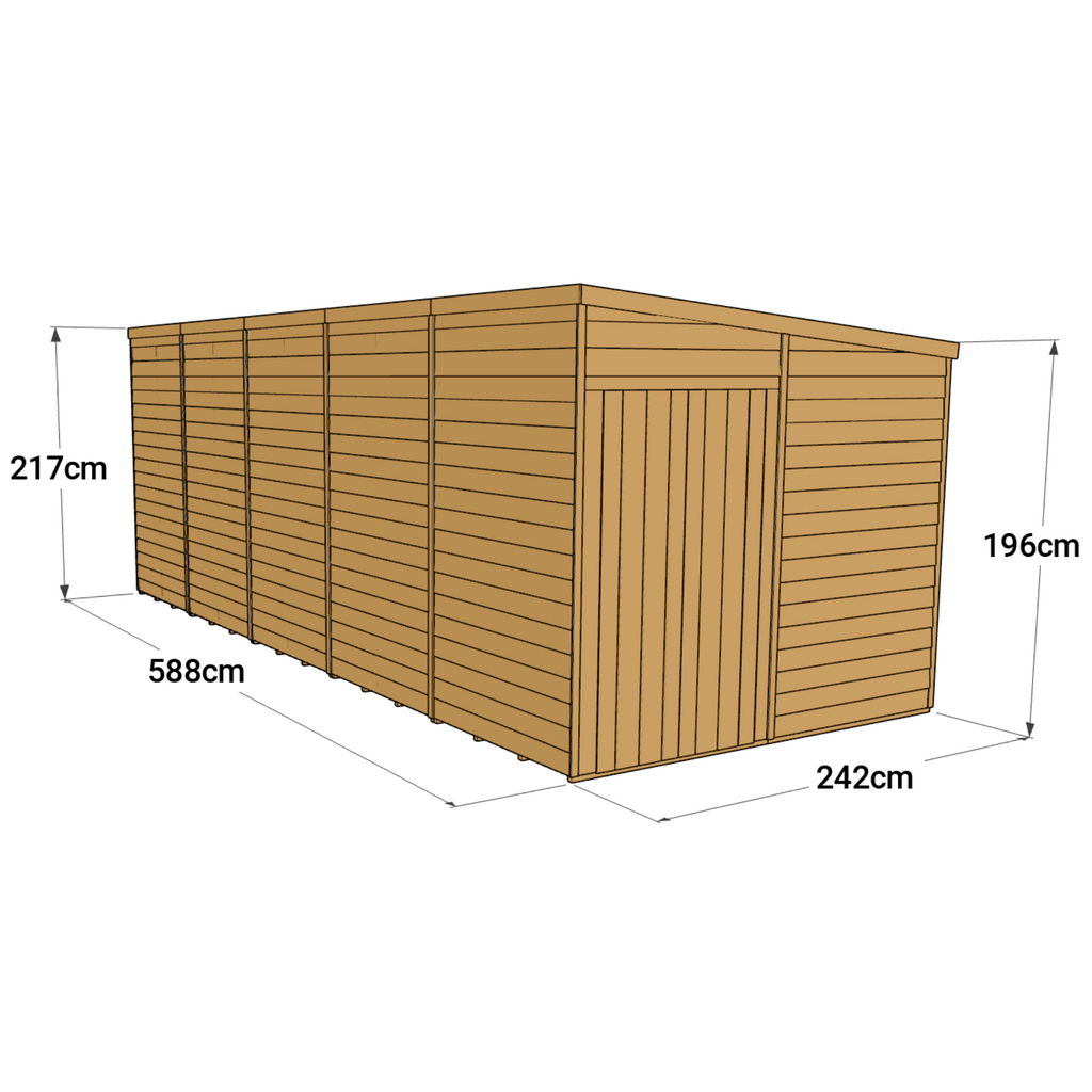 Customizable 20x8 Pent Shed - Durable, Windowless Design - anydaydirect