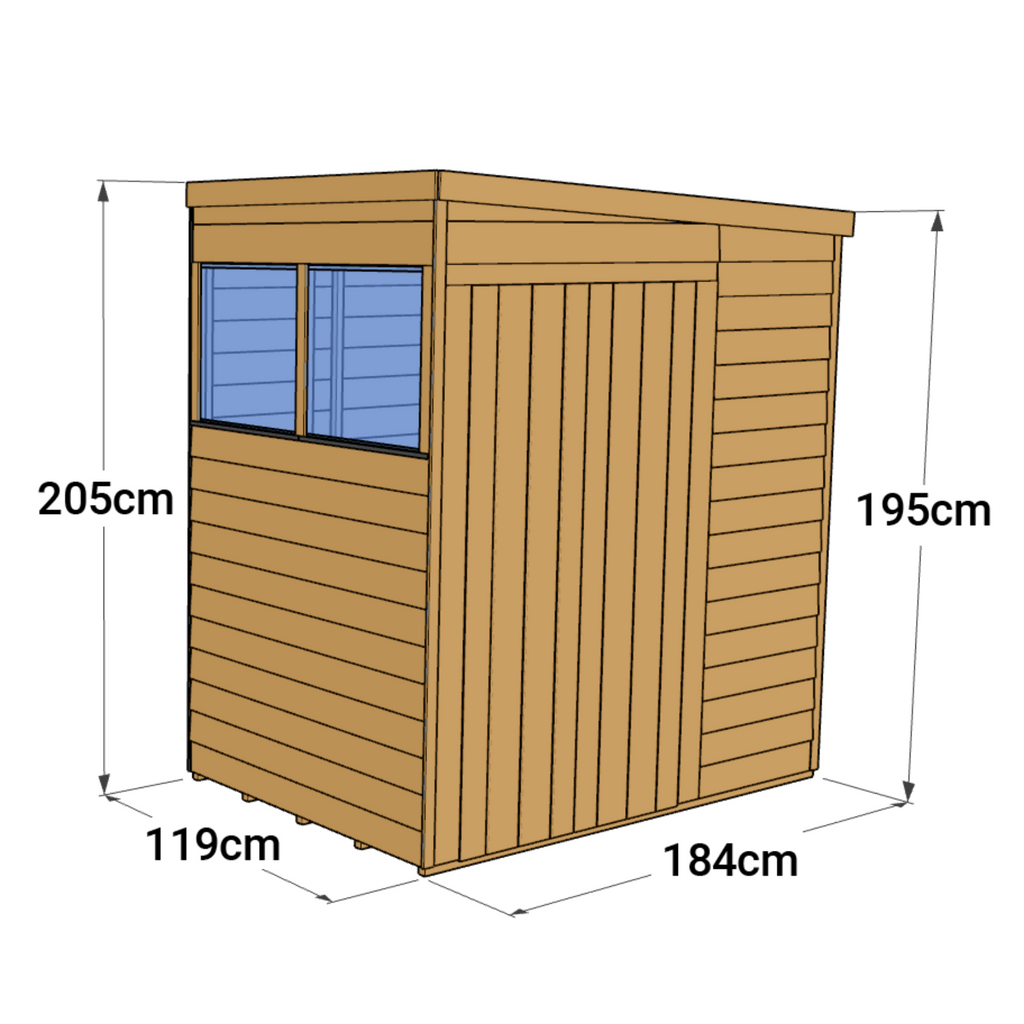 Customizable 4x6 Wooden Pent Shed with Window | Durable & Stylish - anydaydirect