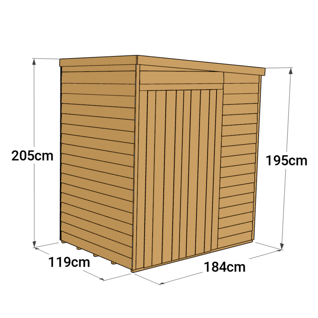 Customizable Windowless Wooden Pent Shed 4x6 - Durable Garden Solution - anydaydirect