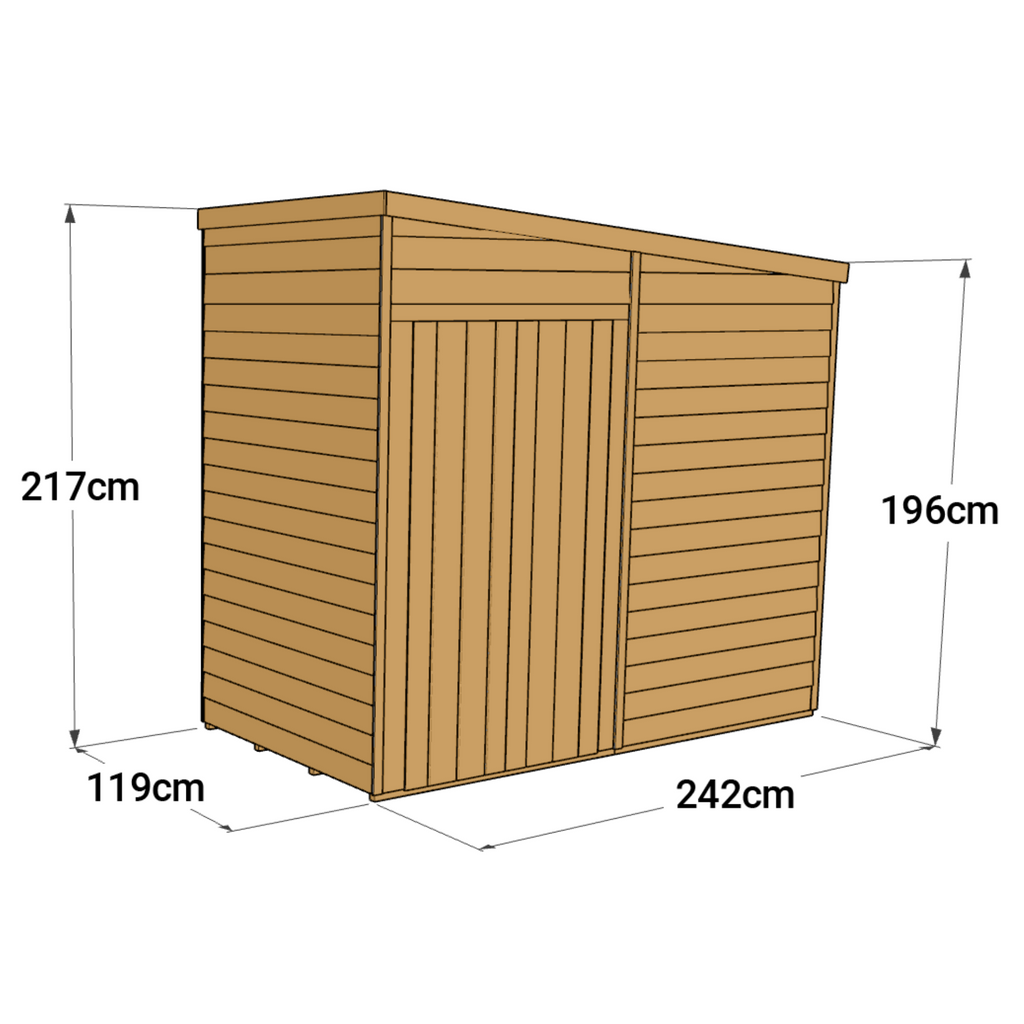 Customizable 4x8 Windowless Pent Shed - Durable Garden Storage - anydaydirect