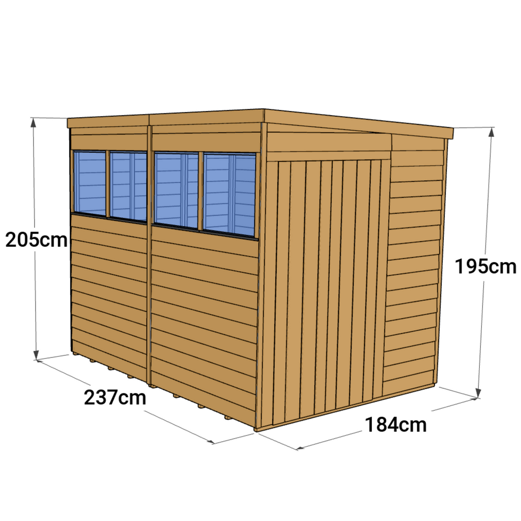 Customizable 8x6 Pent Shed with Window - Durable Wood Construction - anydaydirect