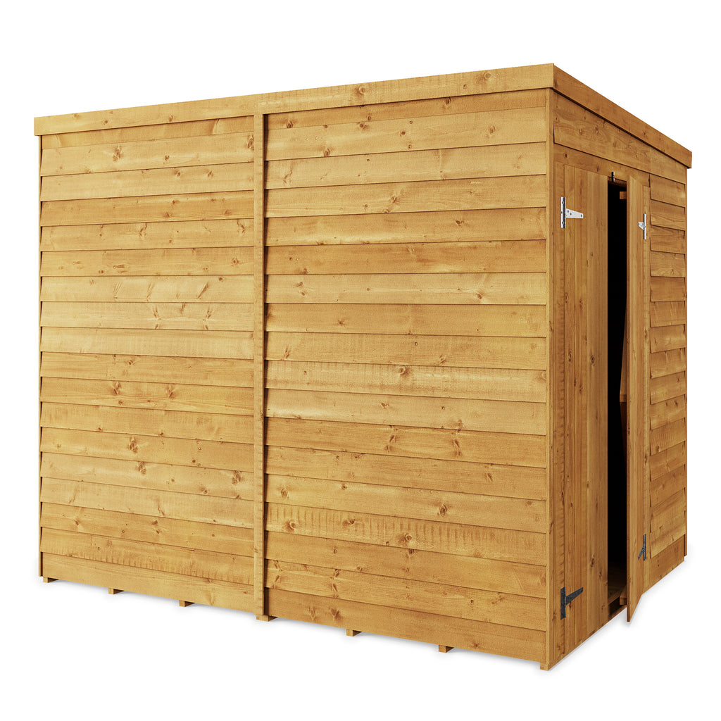 8x6 Pressure-Treated Overlap Pent Shed - Customizable Storage - anydaydirect