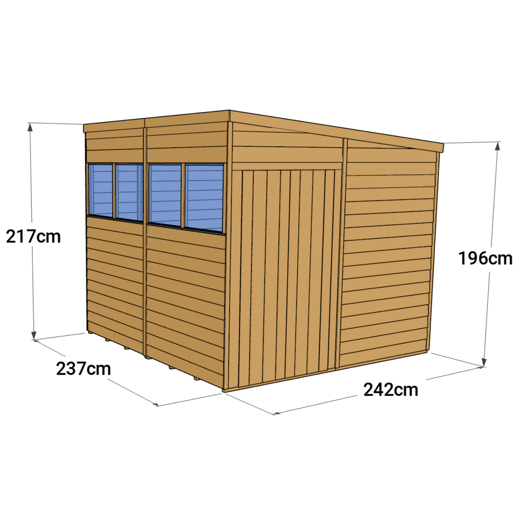 Customizable 8x8 Wooden Garden Shed with Windows - Store More - anydaydirect