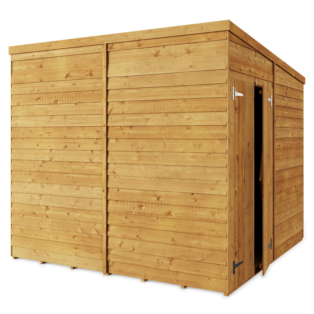 8x8ft Overlap Pent Garden Shed - Windowless & Customizable - anydaydirect