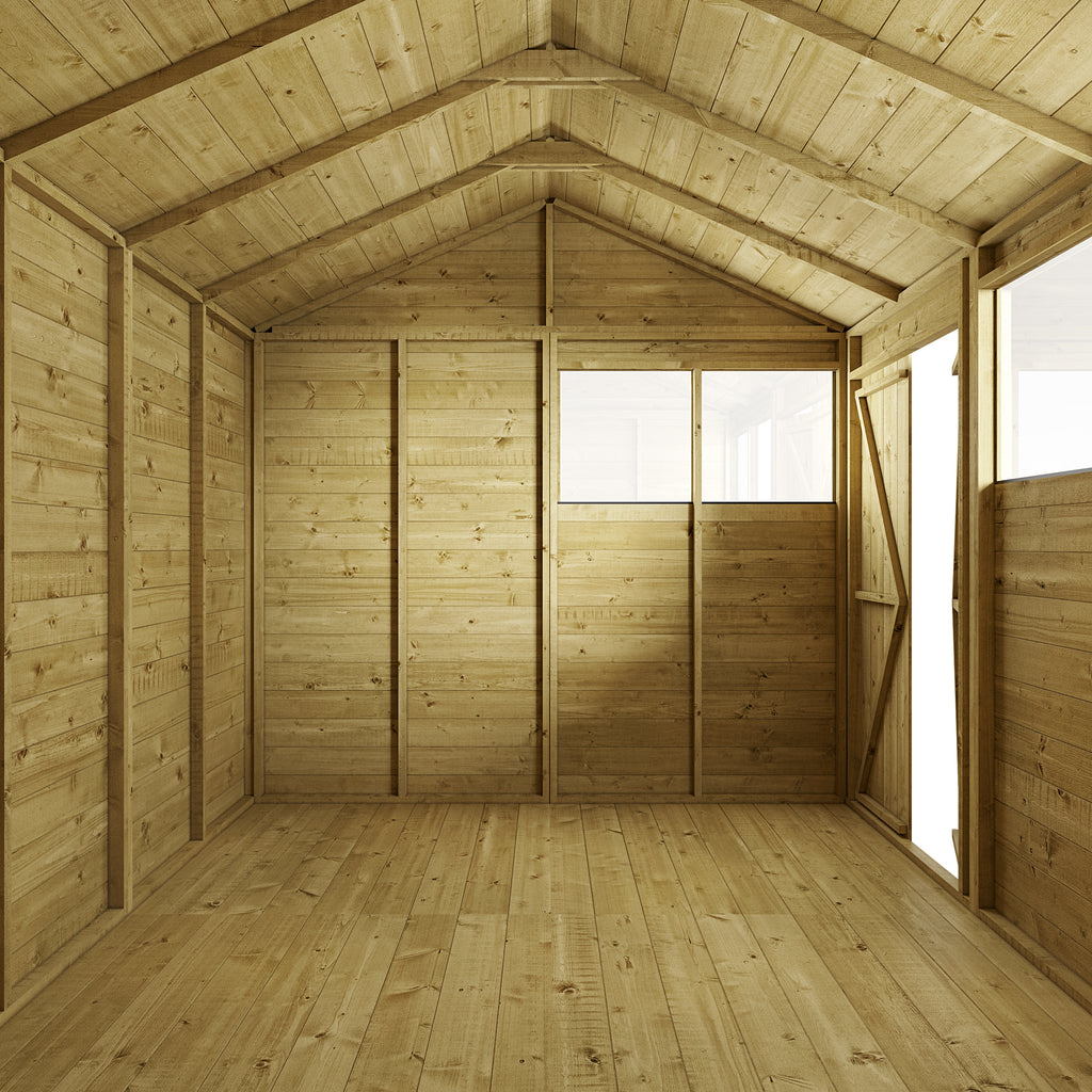 10x8 Tongue and Groove Apex Garden Shed with Windows - Store More - anydaydirect