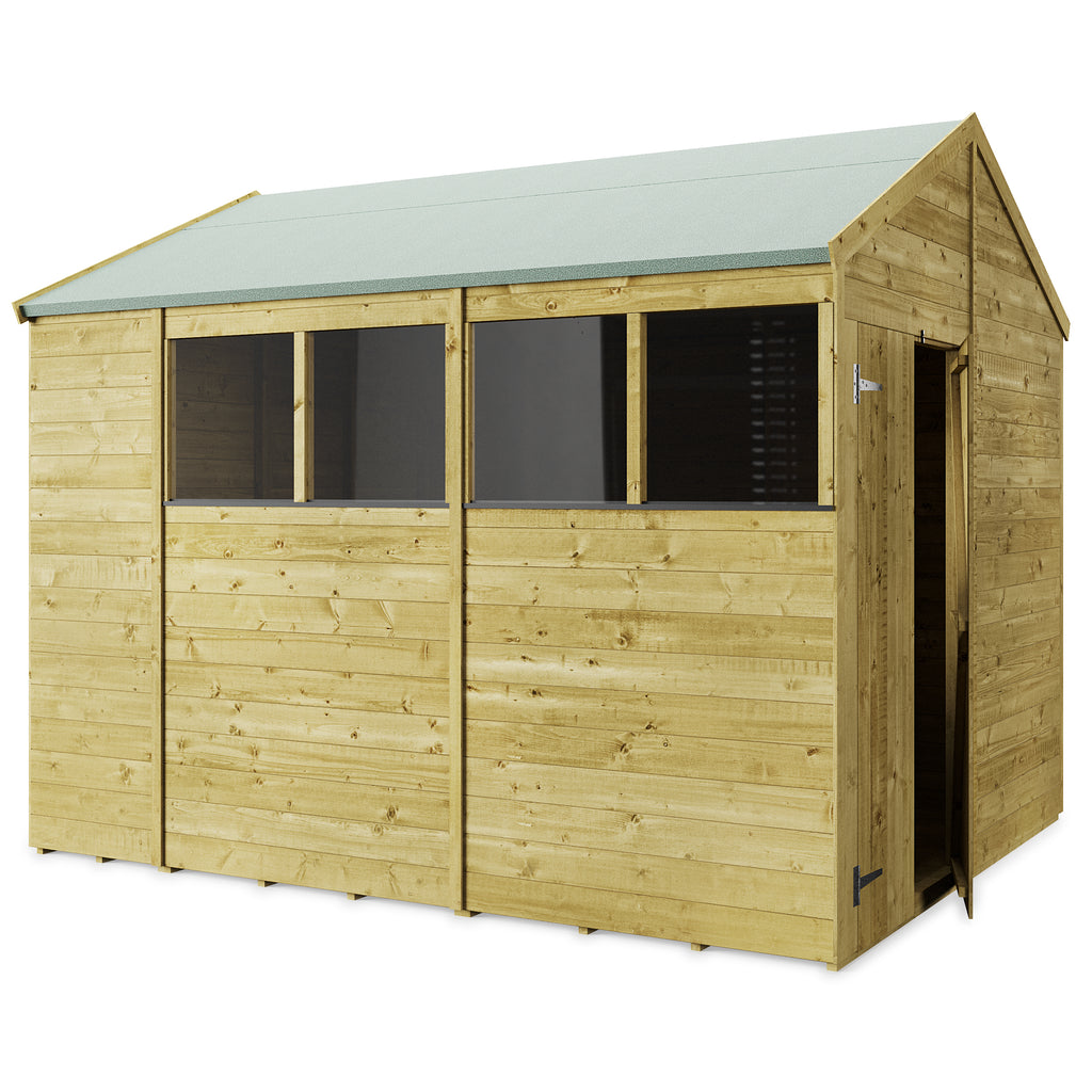 10x8 Tongue and Groove Apex Garden Shed with Windows - Store More - anydaydirect