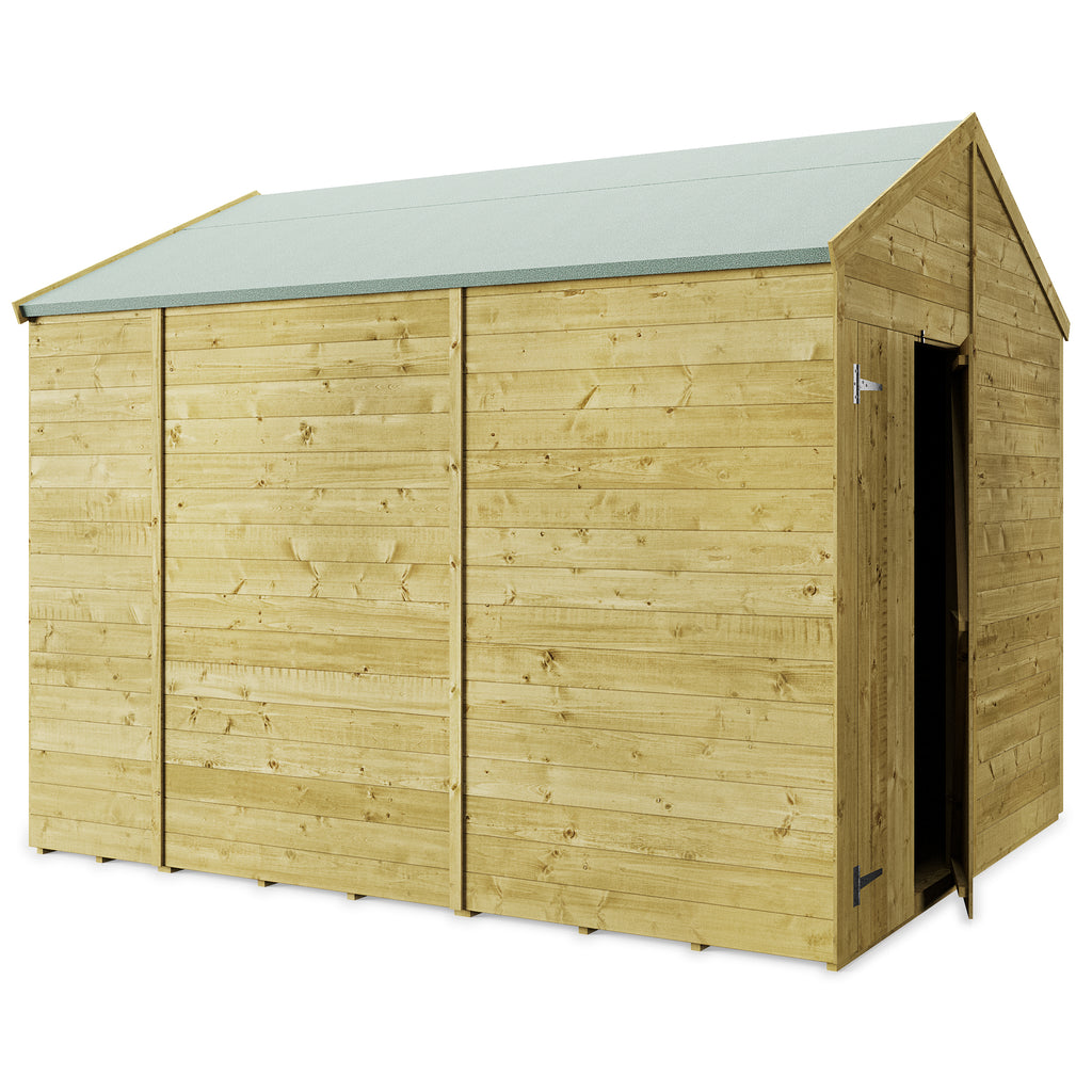 10x8 Windowless Tongue and Groove Apex Shed - Durable Garden Storage - anydaydirect