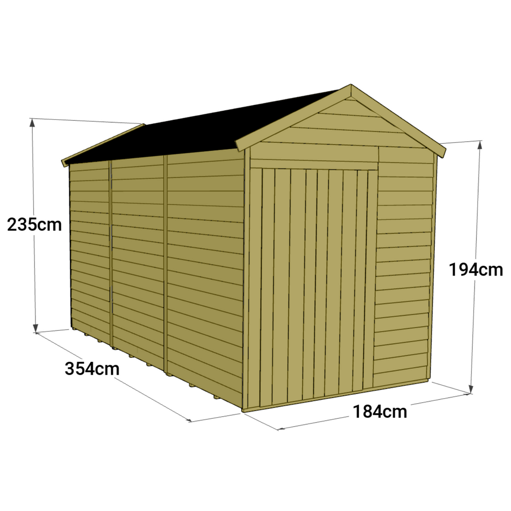 12x6 Windowless Apex Tongue & Groove Shed – Durable & Customizable - anydaydirect