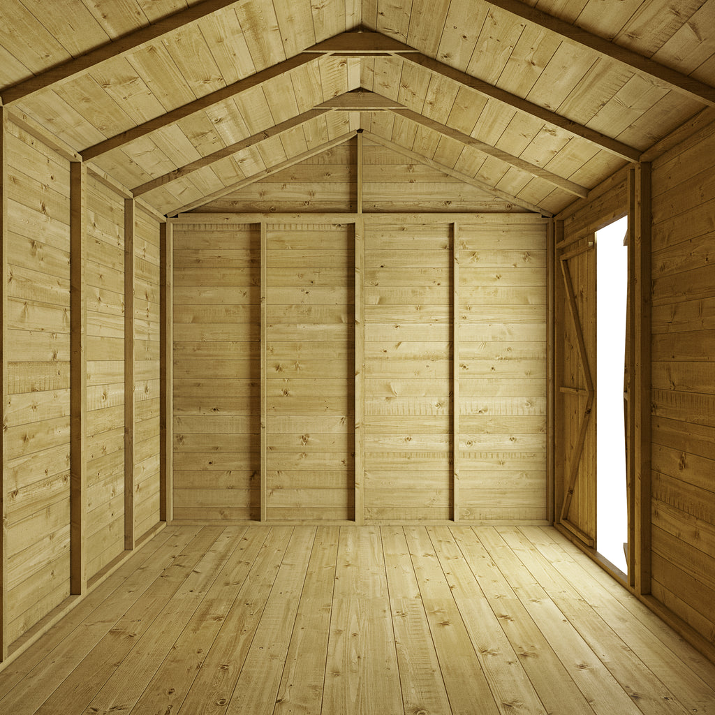 Customizable 12x8 Apex Tongue & Groove Shed - Windowless - anydaydirect