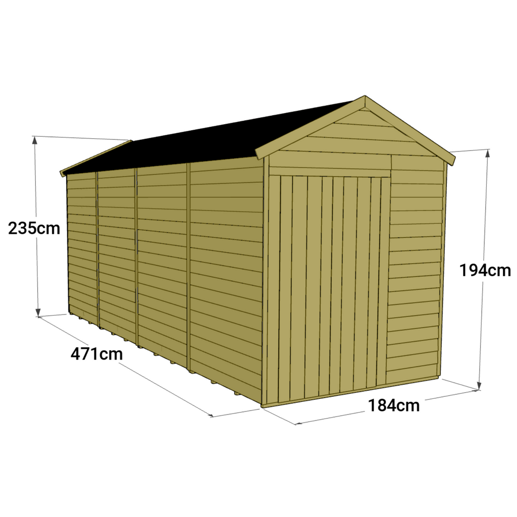 16x6 Tongue and Groove Apex Shed - Windowless & Customizable - anydaydirect