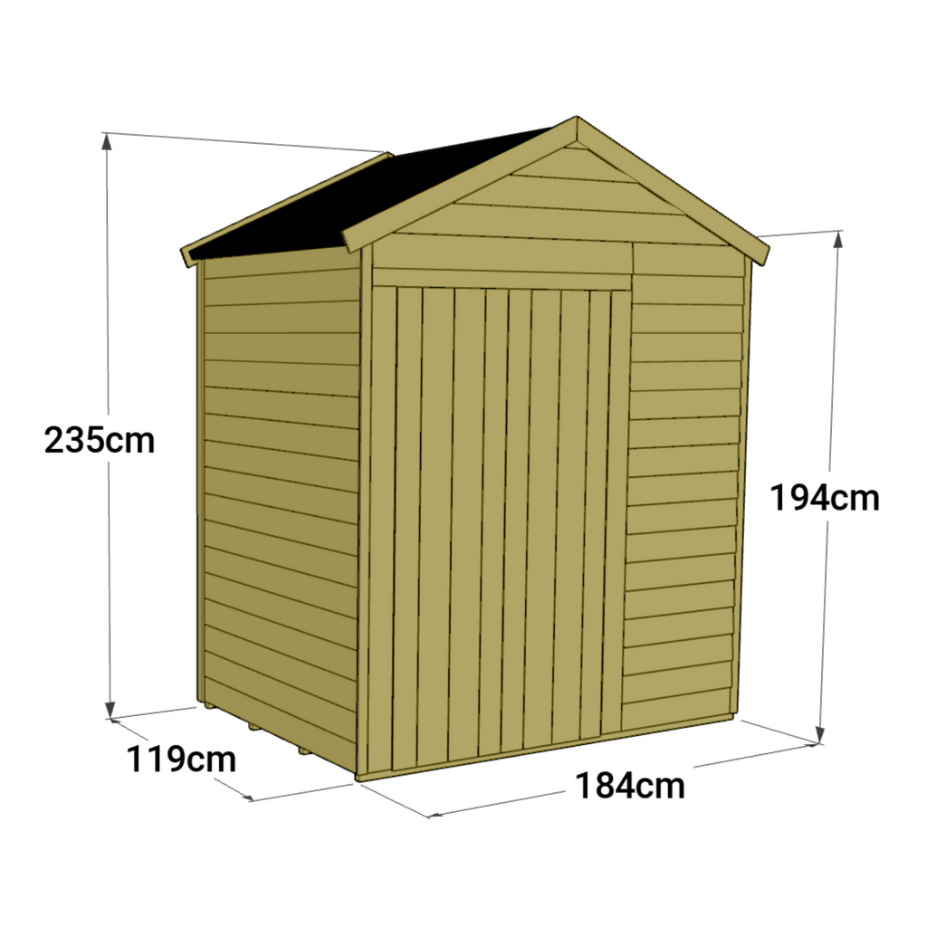 4x6 Windowless Apex Garden Shed - Durable & Customizable - anydaydirect