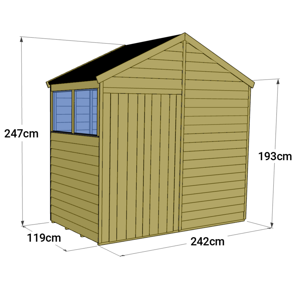 Customizable 4x8 Tongue and Groove Apex Shed with Windows - anydaydirect