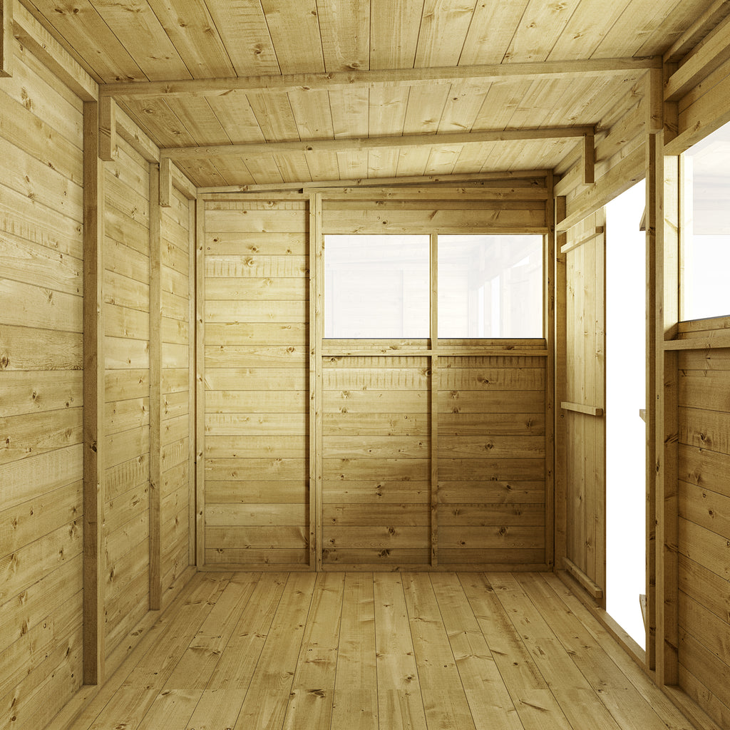 12x6 Tongue & Groove Pent Shed with Windows - Store More - anydaydirect