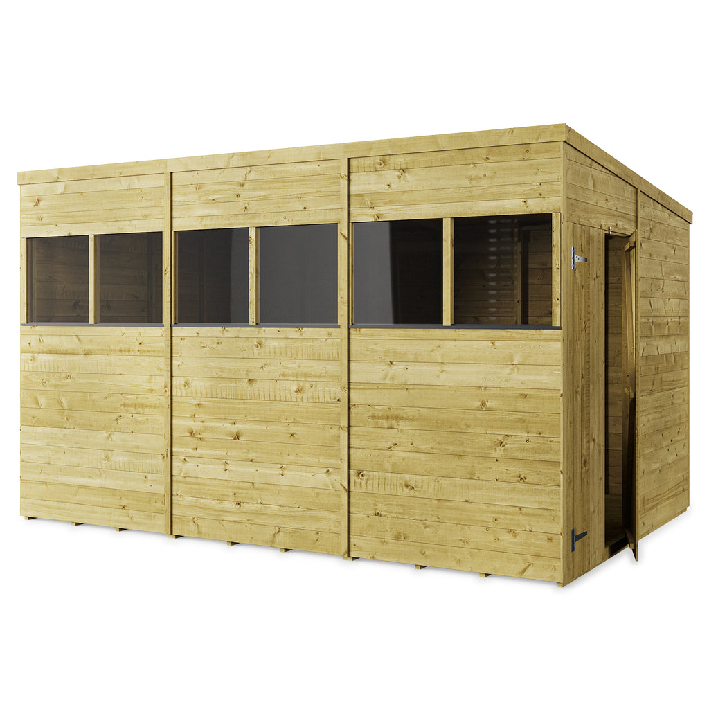 Customizable 12x8 Wooden Garden Shed with Windows - Store More - anydaydirect