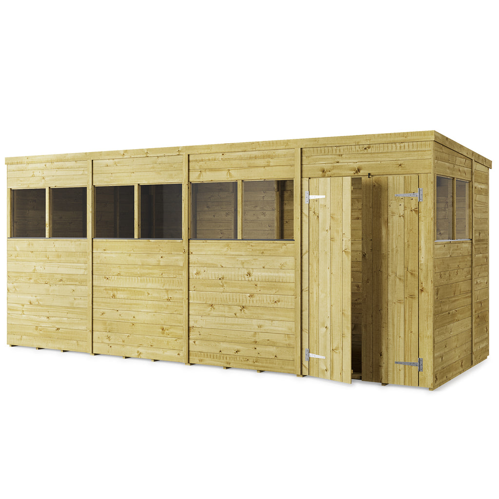 Store More Tongue and Groove Pent Shed - 16x6 Windowed