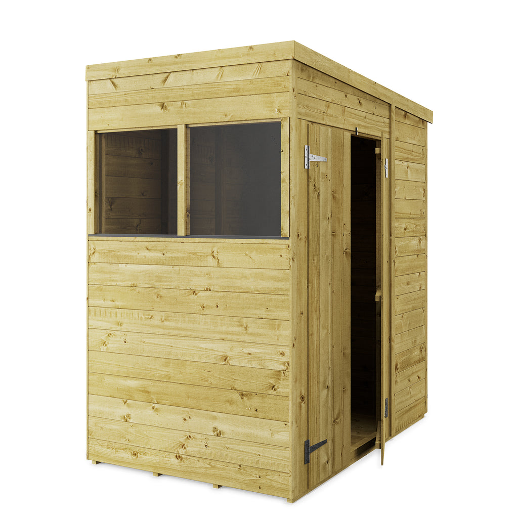 Customizable 4x6 Tongue and Groove Pent Shed with Windows - anydaydirect