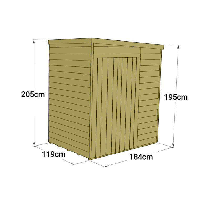 Customizable 4x6 Tongue and Groove Pent Shed - No Windows - anydaydirect