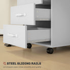 HOMCOM 3 Drawer File Cabinet, Mobile Filing Cabinet on Wheels for Home Office, Study, White - anydaydirect