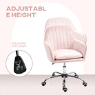 HOMCOM Velvet-Feel Tub Office Chair, with Seat Cushion - Pink - anydaydirect