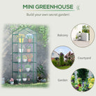 Outsunny 5 Tier Mini Greenhouse Outdoor Flower Stand Green House PVC Cover Portable Shed Metal Frame Transparent 69 x 49 x 193cm - anydaydirect