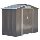 Outsunny 7ft x 4ft Lockable Garden Metal Storage Shed Storage Roofed Tool Metal Shed w/ Air Vents Steel Grey - anydaydirect
