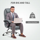 HOMCOM Faux Leather Reclining Office Chair Special  with Footrest - Grey - anydaydirect