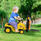 HOMCOM Kids Ride on Forklift Truck with Fork and Tray, Ride on Tractor with Under Seat Storage, Treaded Wheels, No Power Design, Controllable Level - anydaydirect