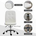 Vinsetto Armless Faux Leather Office Chair - White - anydaydirect