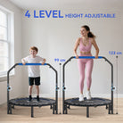 HOMCOM 45" Foldable Mini Fitness Trampoline, with Adjustable Foam Handle, Blue - anydaydirect