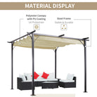 Outsunny 3 x 3(m) Metal Pergola with Retractable Roof, Garden Gazebo Metal Pergola Canopy. Outdoor Sun Shade Shelter for Party BBQ, Beige - anydaydirect