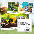 Outsunny Corrugated Garden Metal Storage Shed Outdoor Equipment Tool Box with Kit Ventilation Doors 9x 4FT Light Grey - anydaydirect