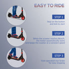 HOMCOM Folding Electric Scooter Adult E Scooter, 120W, with Rear Wheel Brake, 8km/h Maximum Speed, for Ages 6+ Years Old, Red - anydaydirect
