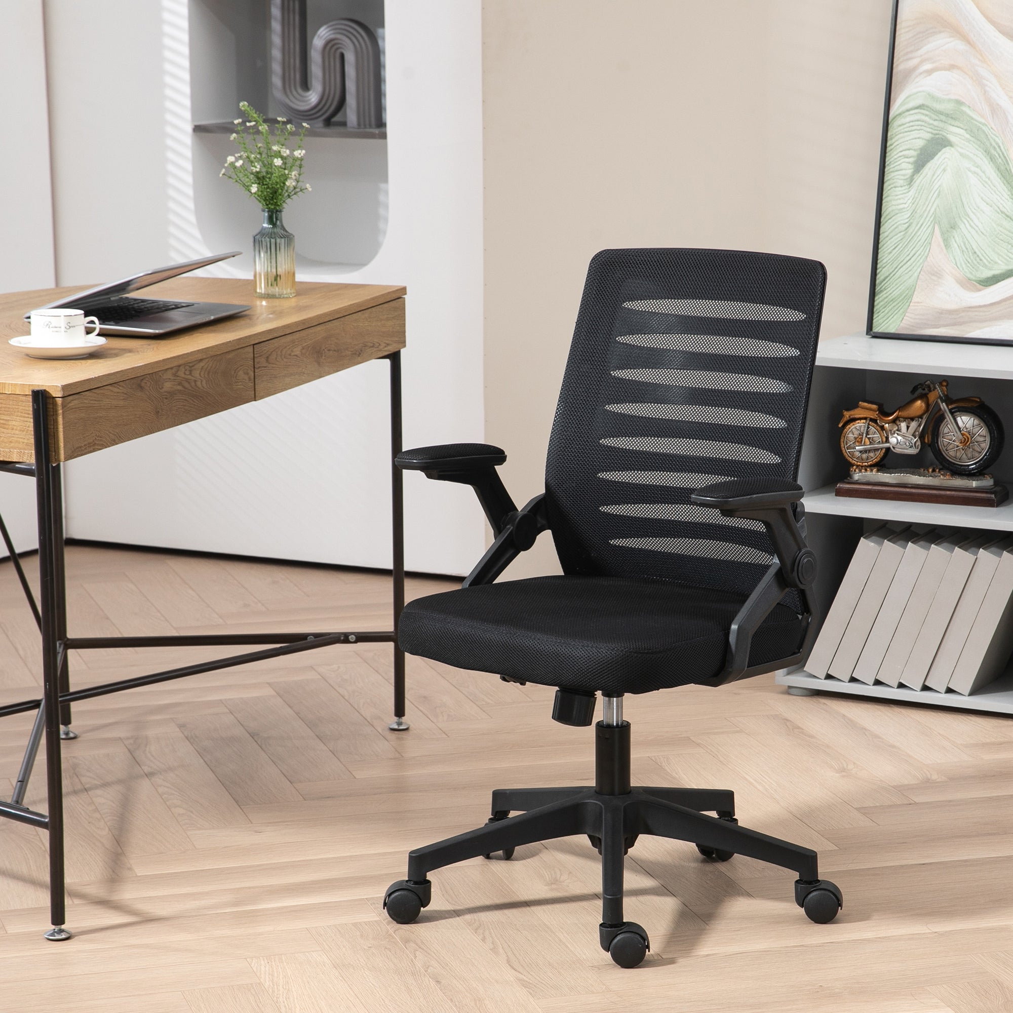 Vinsetto 44-53.5cm Adjustable Height Work Chair, with Mesh Back - Black - anydaydirect