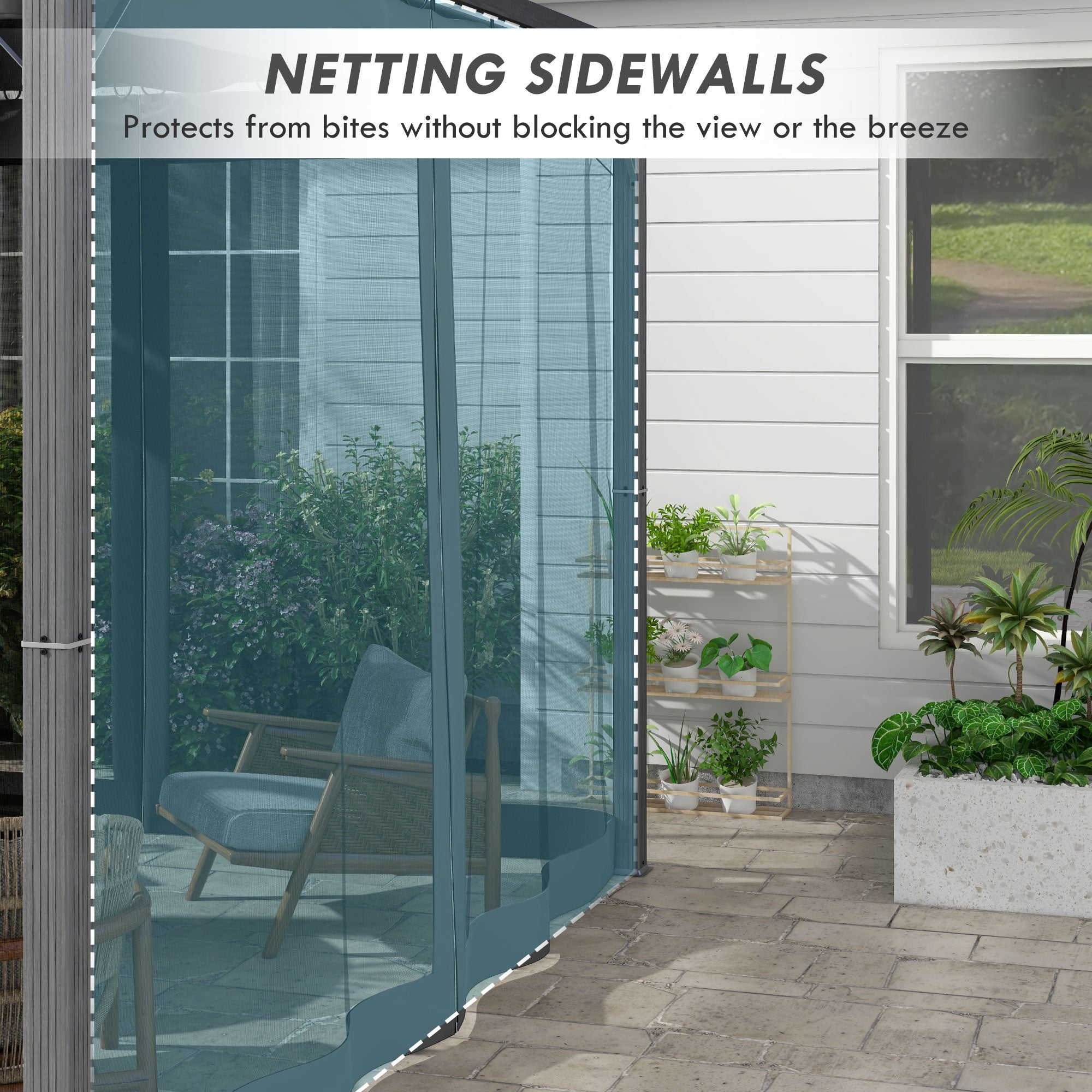 Outsunny 3 x 3m Aluminium Frame Pergola, with Retractable Roof - Dark Grey - anydaydirect