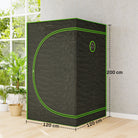 Outsunny Grow Tent 120 x 120 x 200 cm, Reflective Mylar Hydroponic Growing Tent with 600D Oxford Fabric, Observation Window, Vent, Zipper Door for Indoor Plant Growing, Black - anydaydirect